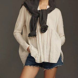 ANTHROPOLOGIE  PILCRO Long-Sleeve Babydoll Top XS Petite